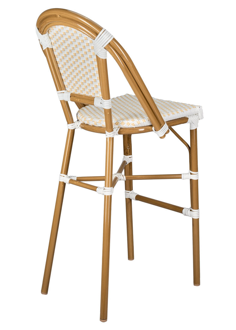 White and Beige French Bistro Barstool BBPWB-AX-T