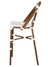 Bistro Barstool Armless PE Rattan Whtie on White Dark Pipe BBPWD-AX-T