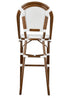 Bistro Barstool Armless PE Rattan Whtie on White Dark Pipe BBPWD-AX-T