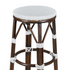 White on White Dark Frame 26" Counter Height No Back Bistro Barstool