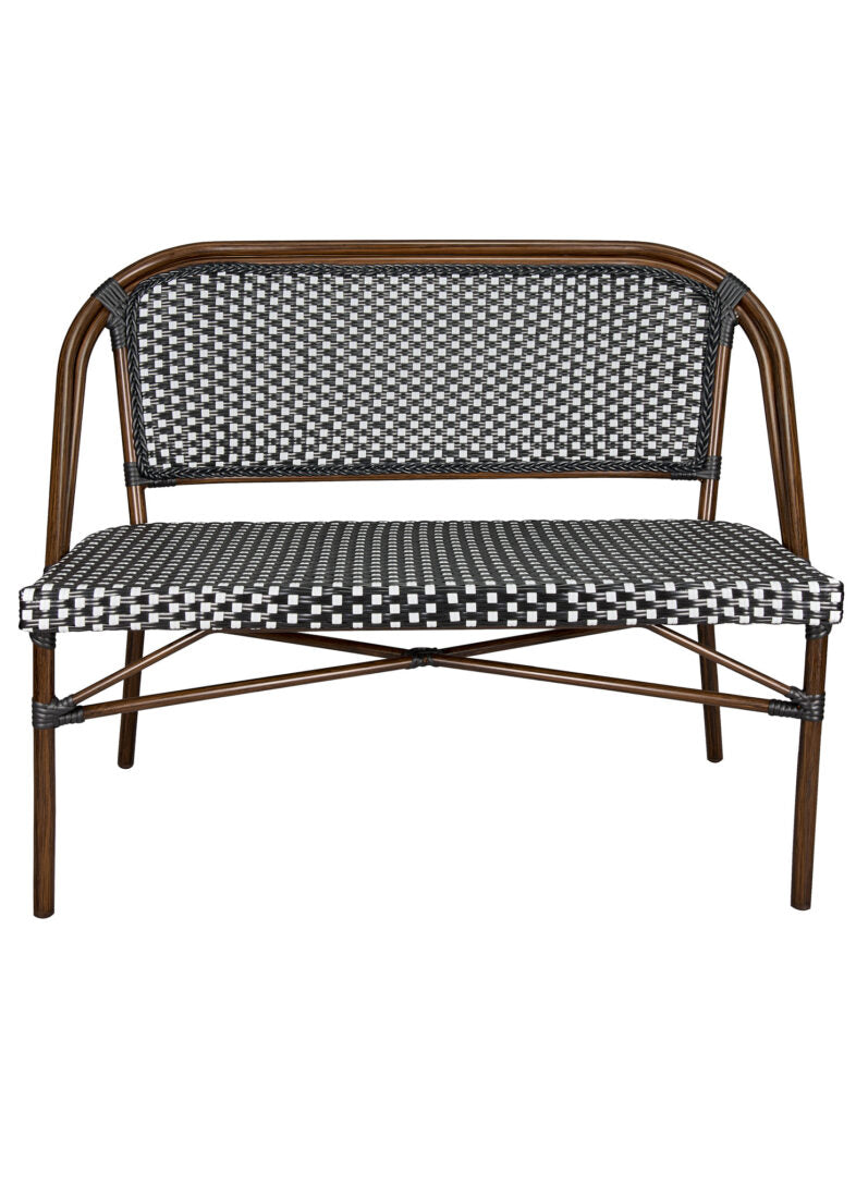 Bistro Bench Black and White Dark Pipe BNBPBLA-AX-T