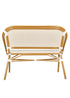 Bistro Bench, Seats 2, PE Rattan, White on Beige. Medium Pipe BNBPWB-AX-T