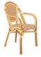 Beige and Maroon French Bistro Patio Dining Chair with Arms