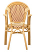 Beige and Maroon French Bistro Patio Dining Chair with Arms