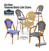 Beige and Green French Bistro Patio Dining Chair with Arms