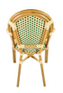 Beige & Green with Arms Back Bistro Chair CBPAW-AX-T