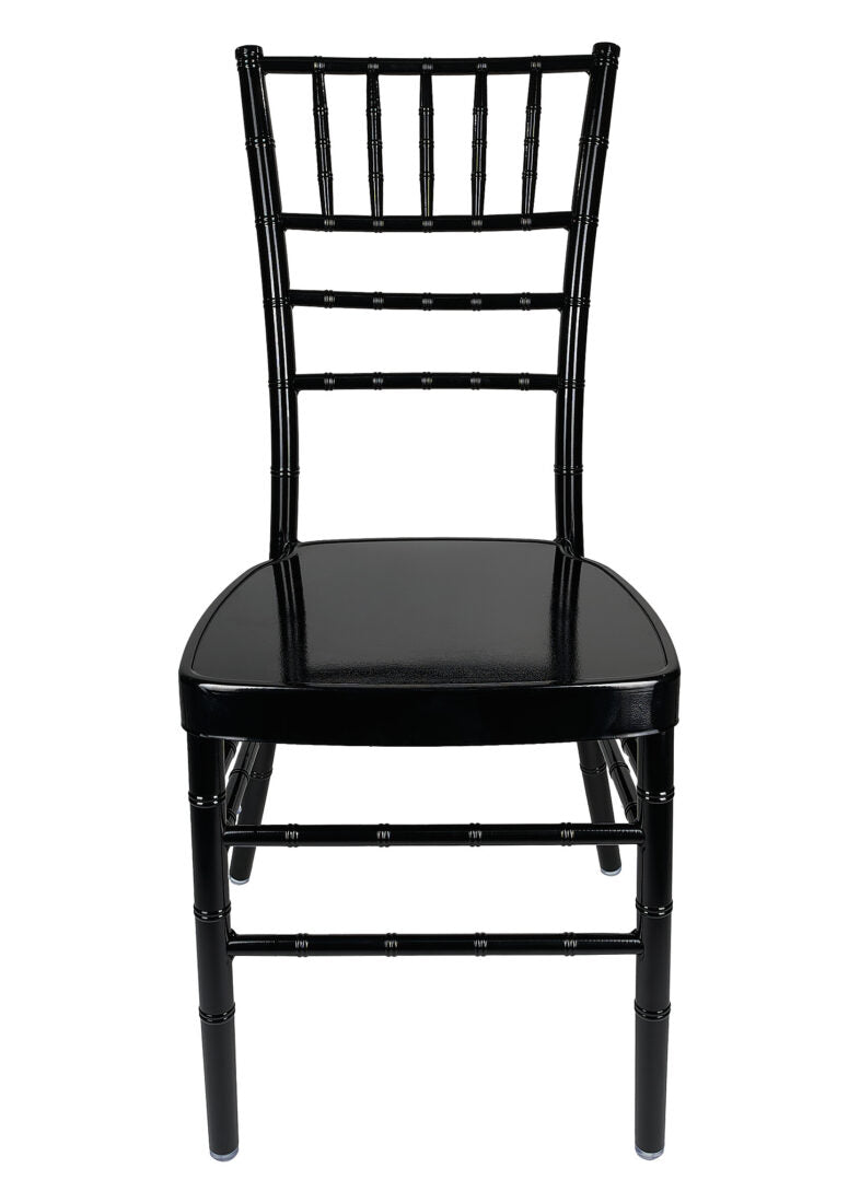 Black Aluminum Chiavari Chair Front CCAB-AX-T