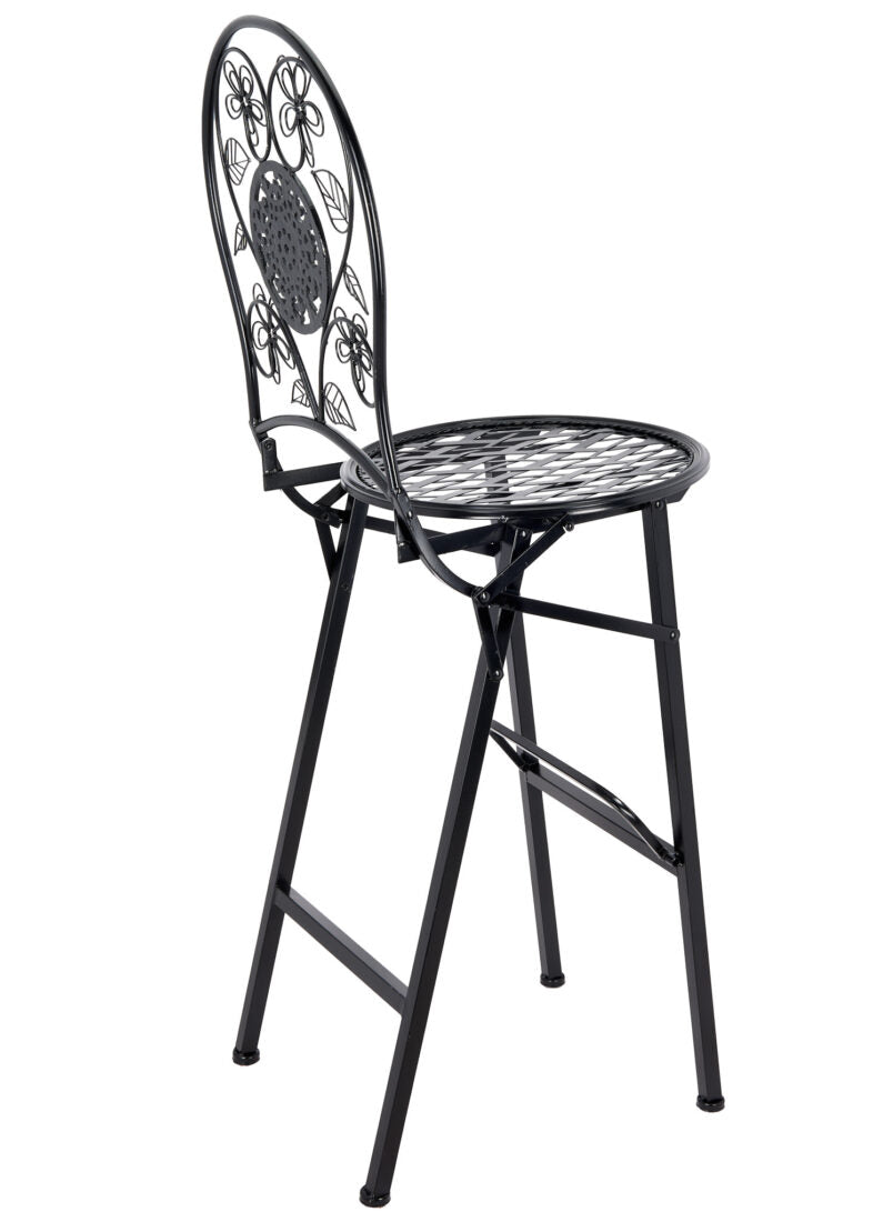 Black Barcelona Bistro Barstool with Round Seat and Back by Chivari (Per Chair Price Shown – Sold only in Quantities of 2)