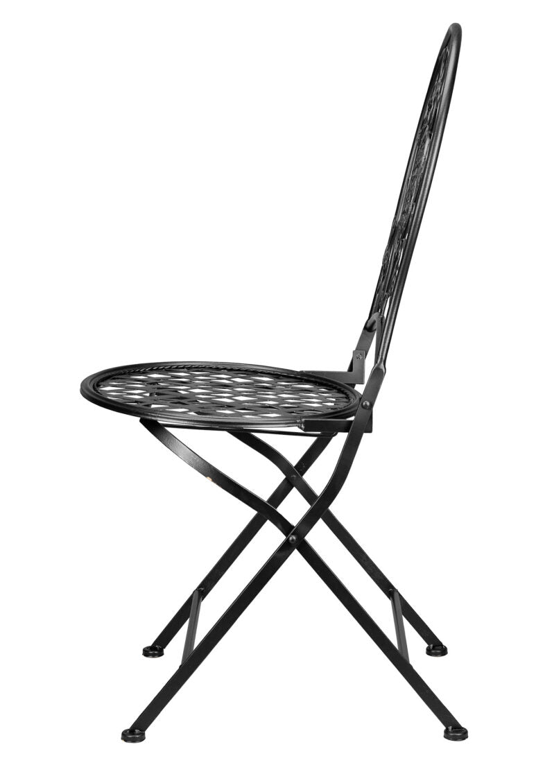 Barcelona Bistro Chair Black, with Round Seat and Back, by Chivari CBBMRB-AX-T