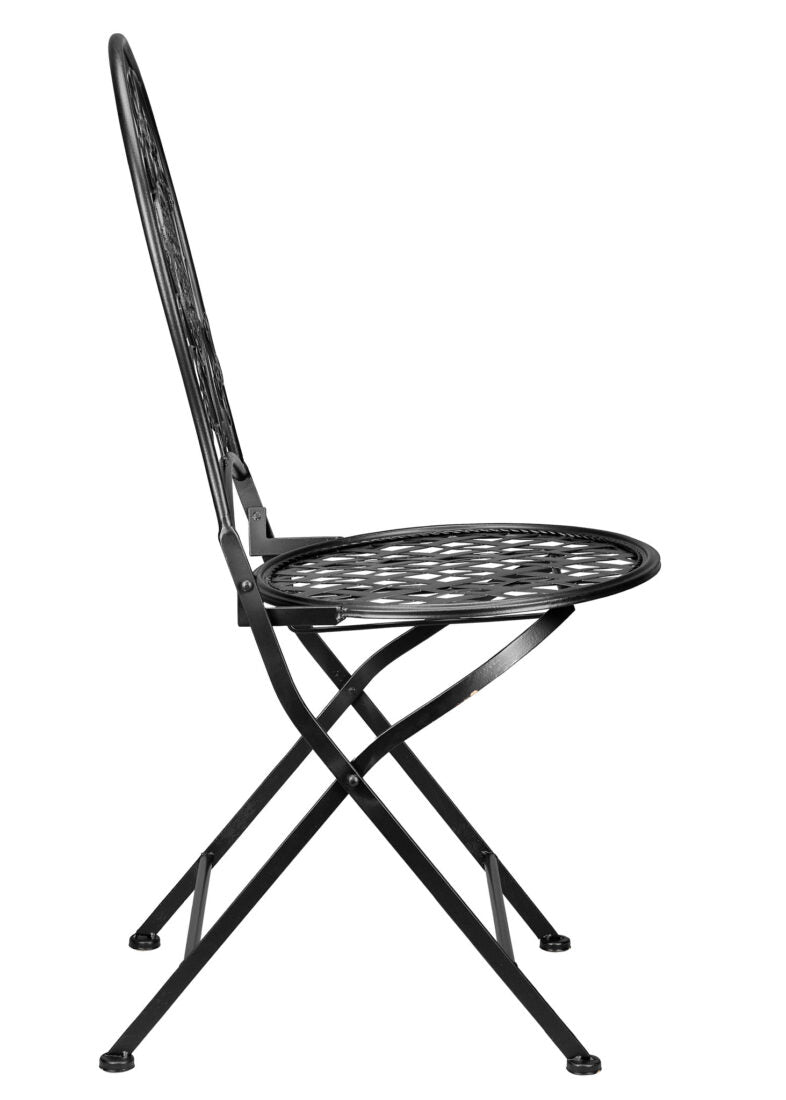 Barcelona Bistro Chair Black, with Round Seat and Back, by Chivari CBBMRB-AX-T