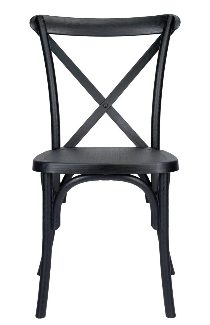 Black Resin Steel Skeleton Cross Back Chair CXRB-STEEL-CX-T