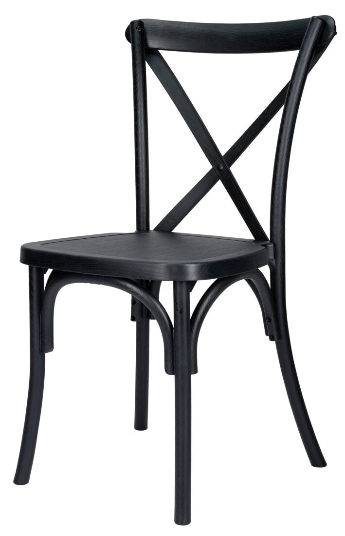 Black Resin Steel Skeleton Cross Back Chair CXRB-STEEL-CX-T