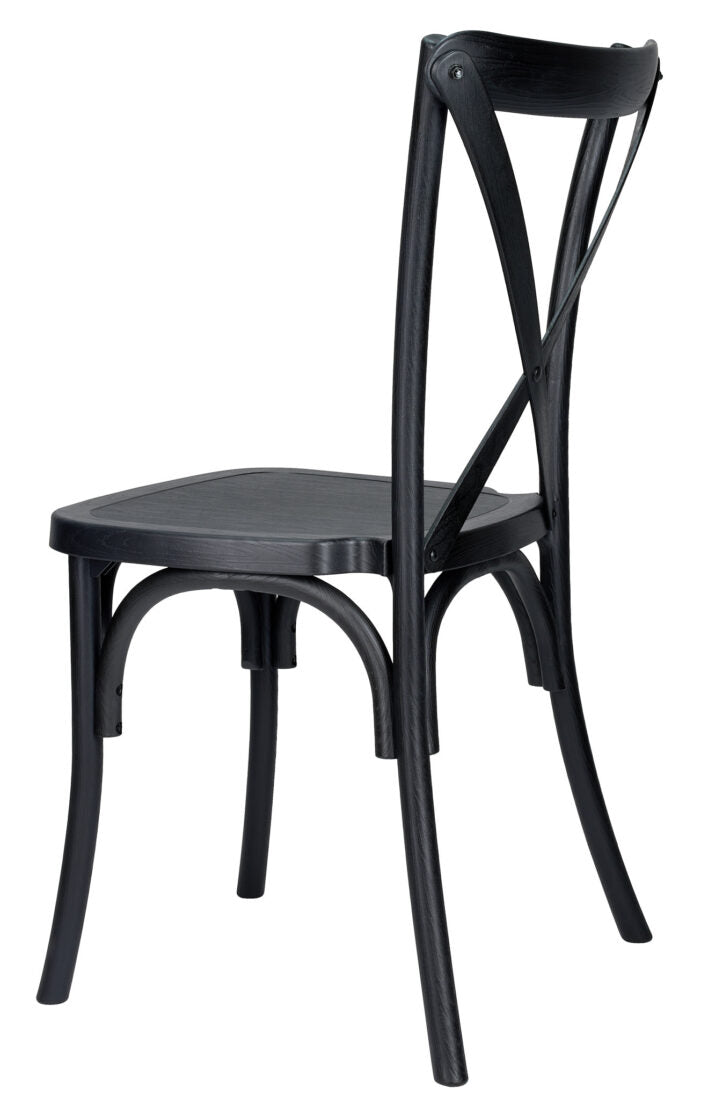 Black Resin Steel Skeleton Cross Back Chair CXRB-STEEL-CX-T