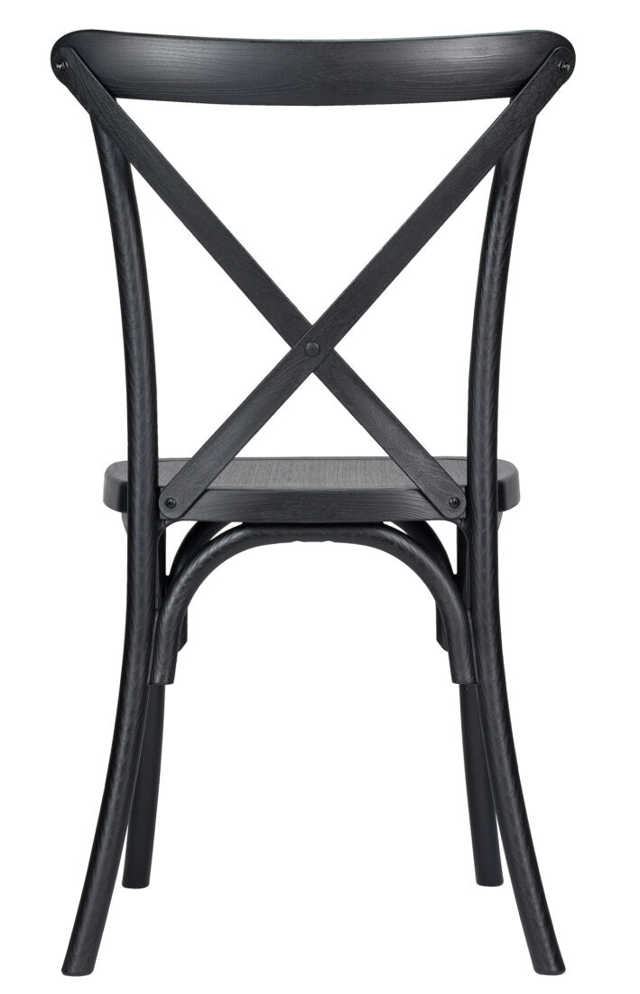 Black Resin Steel Skeleton Cross Back Chair CXRB-STEEL-CX-T