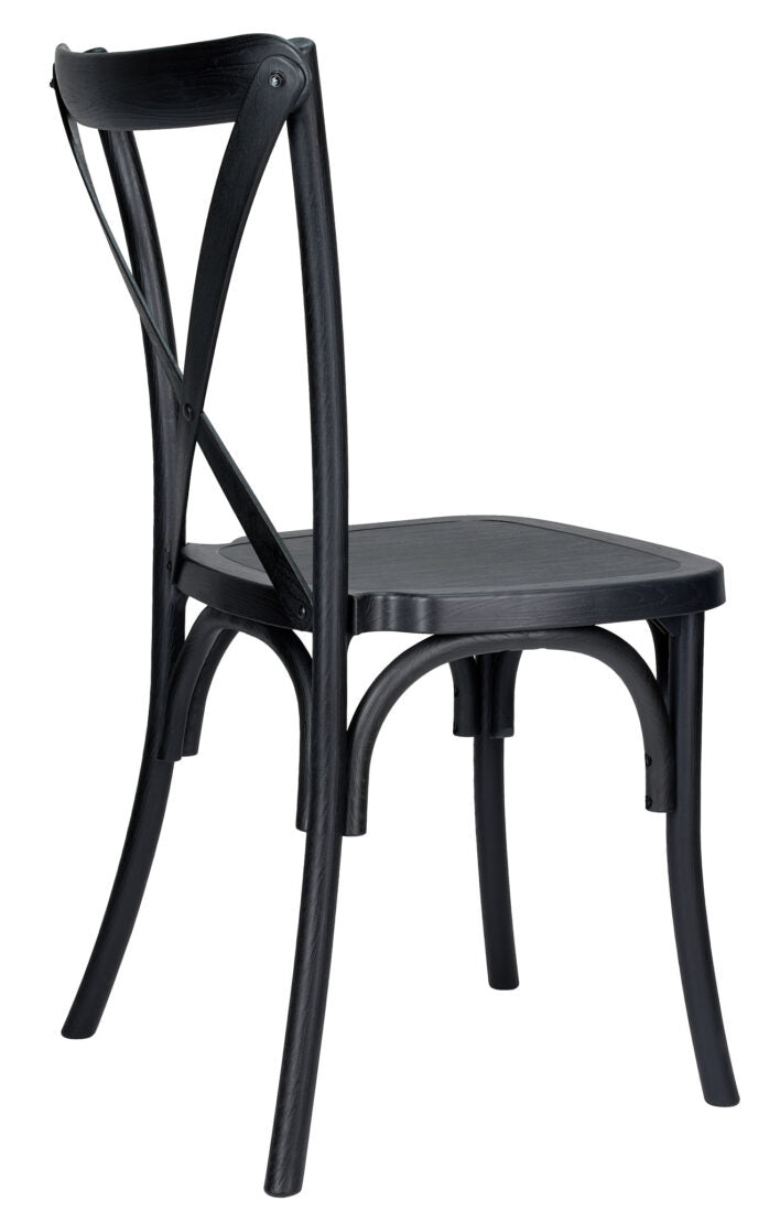 Black Resin Steel Skeleton Cross Back Chair CXRB-STEEL-CX-T