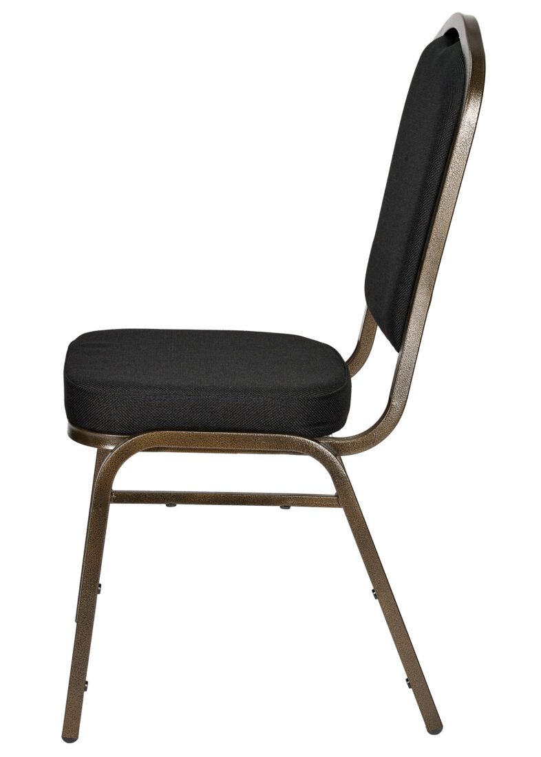 Black Fabric on Gold Vein Frame Crown Banquet Chair by Chivari CQCFBU-ZF-T