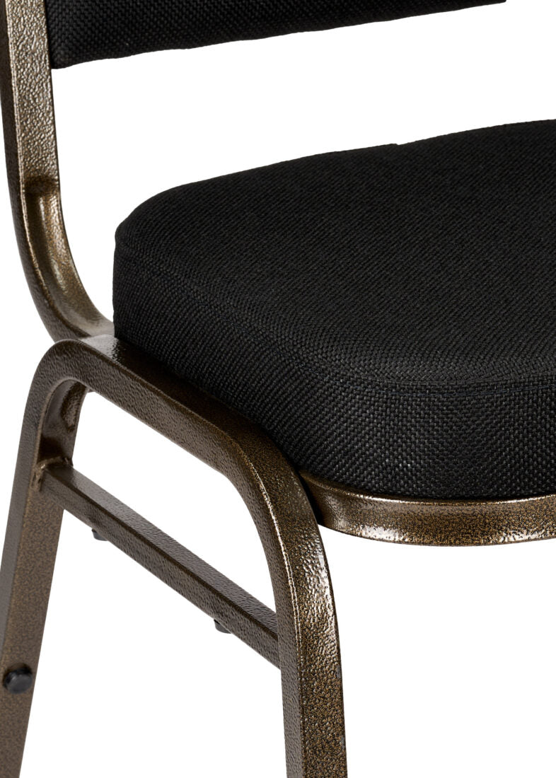 Black Fabric on Gold Vein Frame Crown Banquet Chair by Chivari CQCFBU-ZF-T