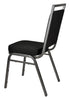 Black Fabric on Silver Vein Frame Square Banquet Chair by Chivari CQSFB-ZF-T