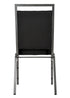 Black Fabric on Silver Vein Frame Square Banquet Chair by Chivari CQSFB-ZF-T