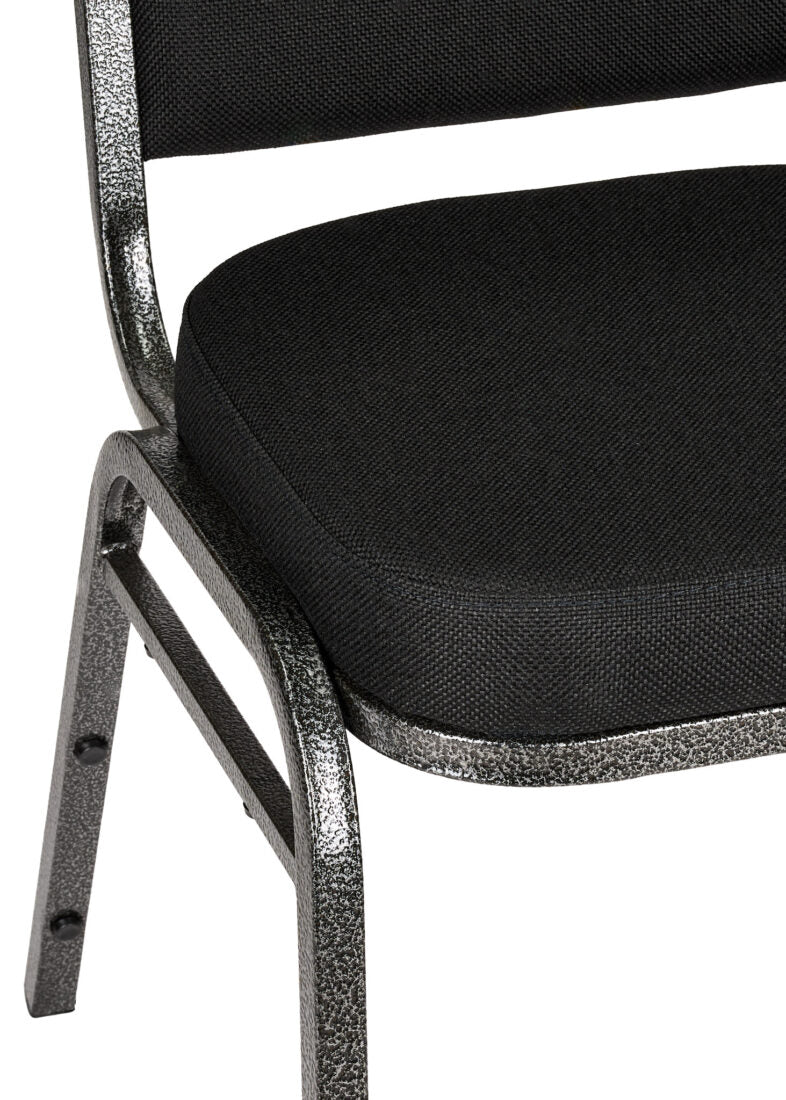 Black Fabric on Silver Vein Frame Square Banquet Chair by Chivari CQSFB-ZF-T