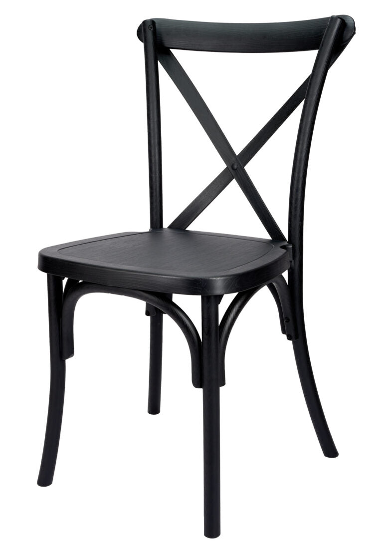 Black ToughResin Cross Back Chair CXRB-AX-T