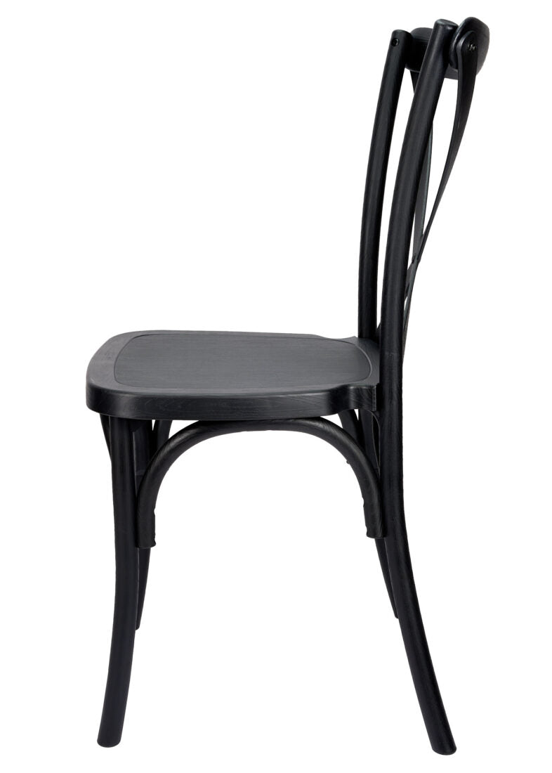 Black ToughResin Cross Back Chair CXRB-AX-T