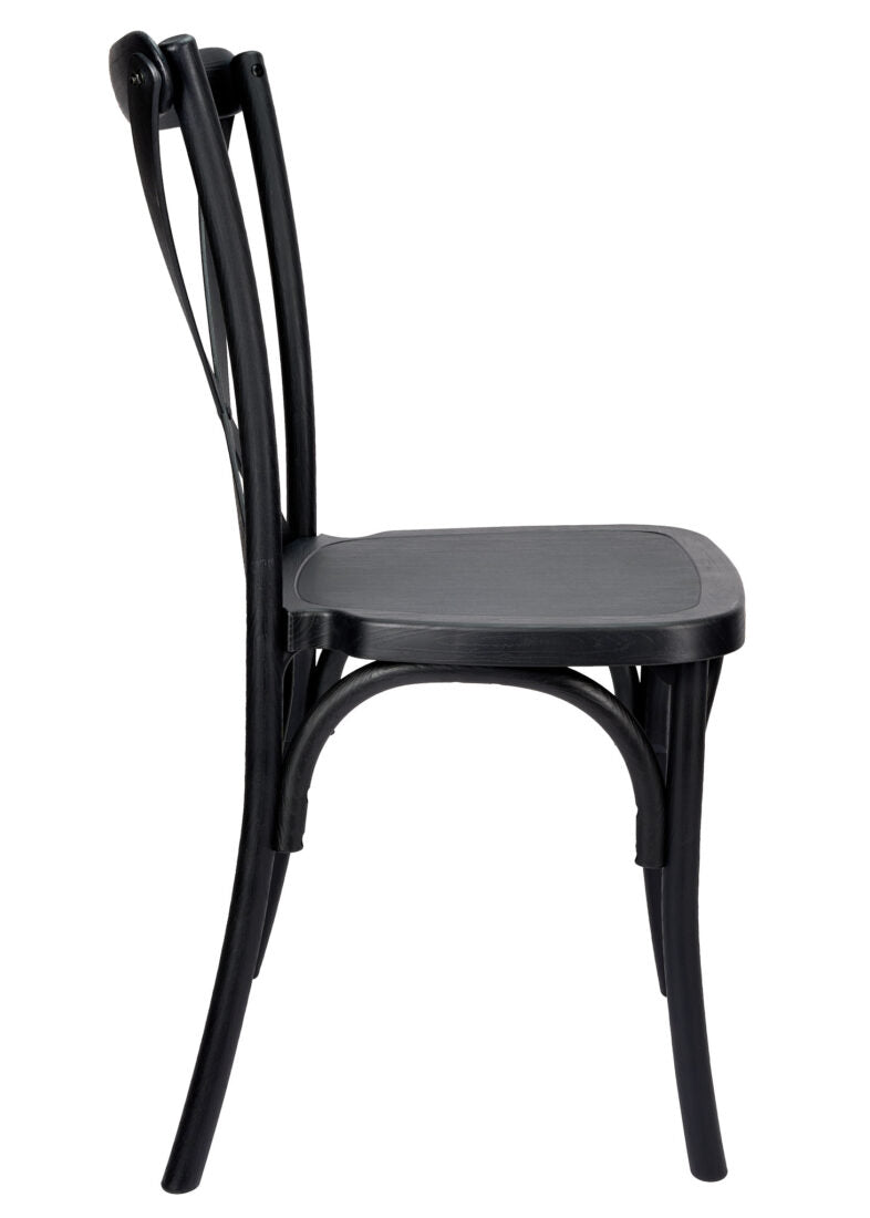 Black ToughResin Cross Back Chair CXRB-AX-T