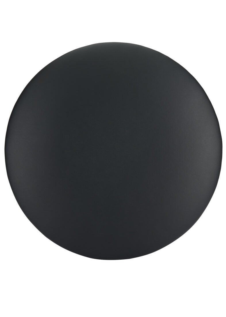 Black Licorice Round Vinyl Panel Back Back Cushion