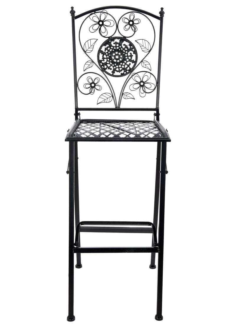 Barcelona Bistro Barstool Black with Square Seat and Back by Chivari (Per Chair Price Shown - Sold only in Quantities of 2)