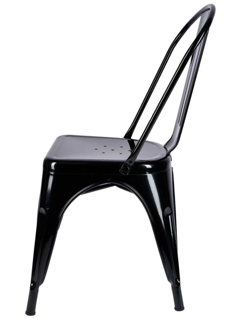 Black Hi Gloss Steelix Tolix Style Metal Restaurant Chair – Ships Fully Assembled CTMB-AX-T