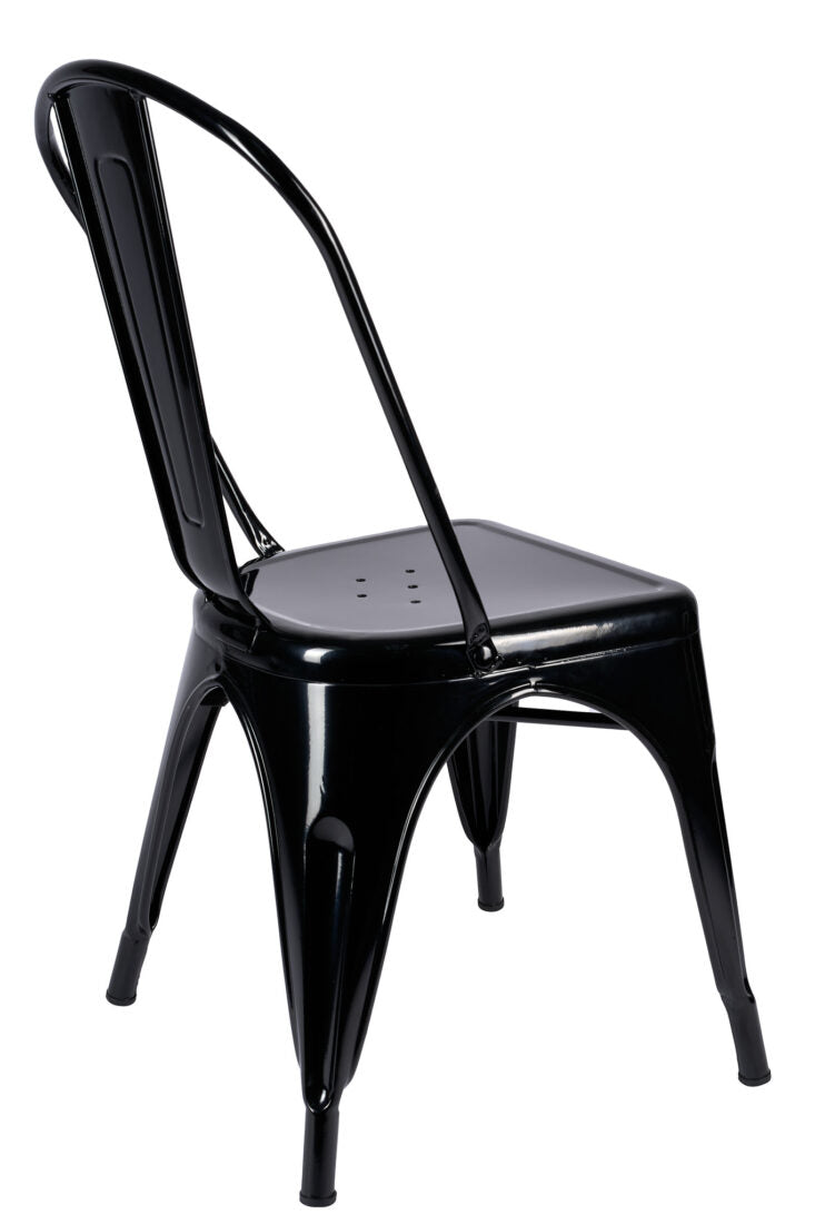 Black Hi Gloss Steelix Tolix Style Metal Restaurant Chair – Ships Fully Assembled CTMB-AX-T