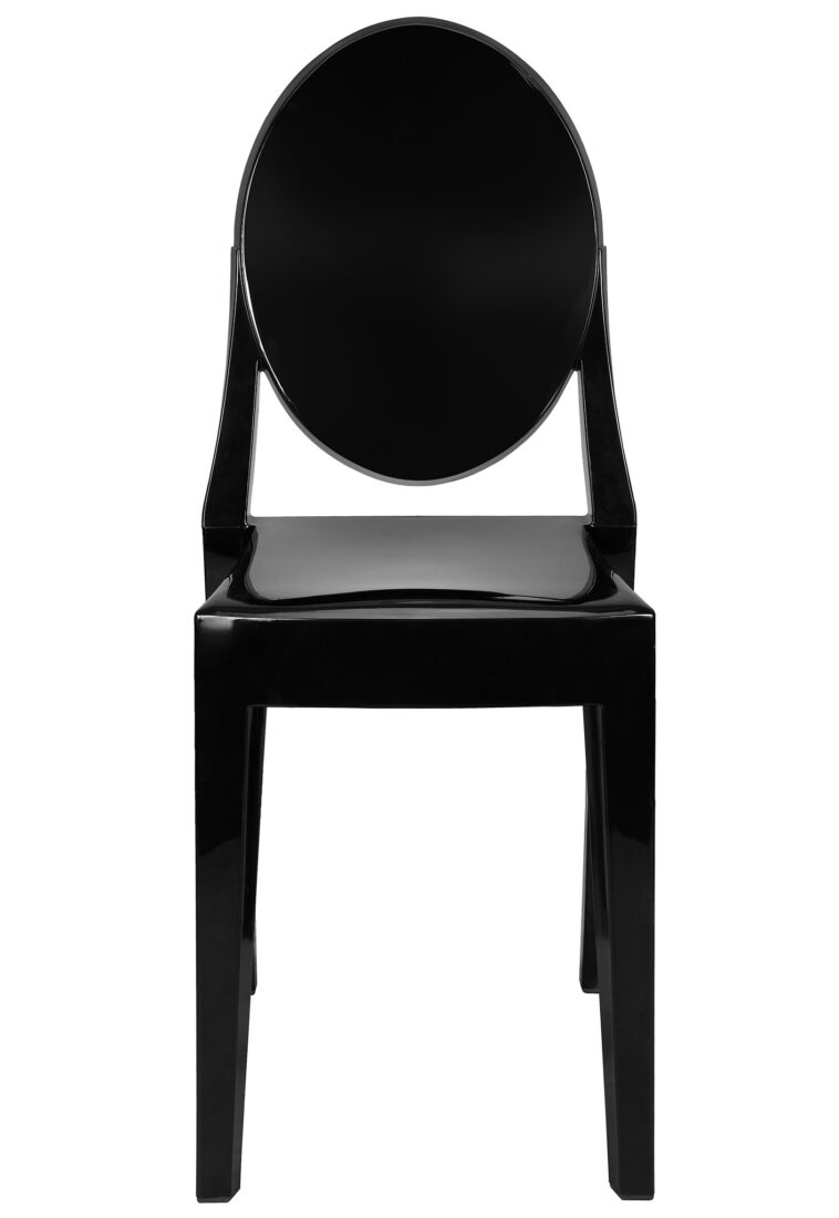 Black Resin Oval Back Victoria Ghost Chair