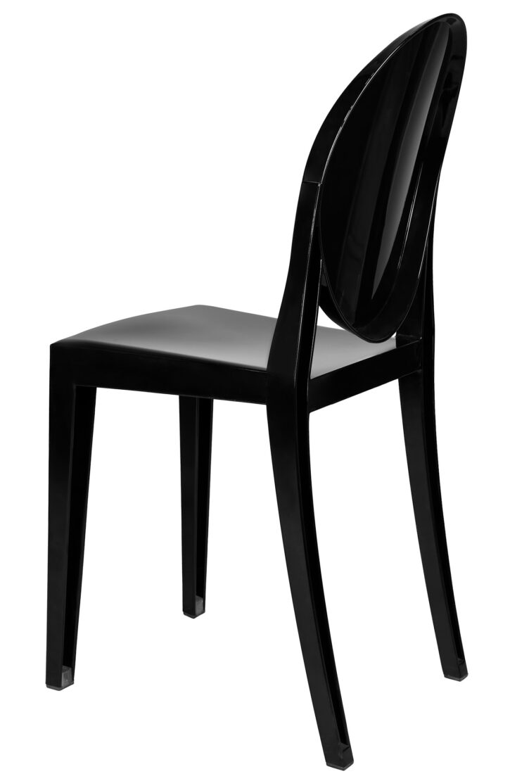 Black Resin Oval Back Victoria Ghost Chair