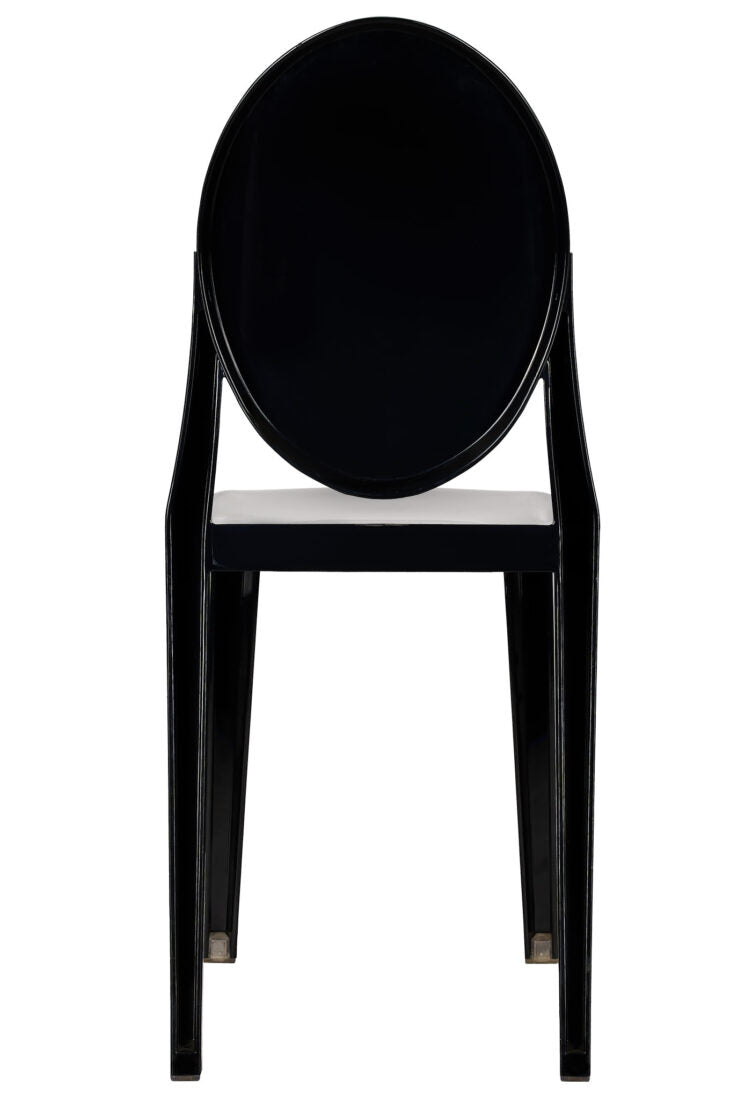 Black Resin Oval Back Victoria Ghost Chair