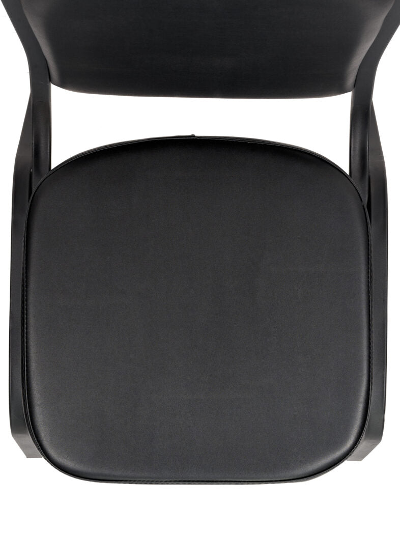 Black Vinyl on Black Frame Crown Banquet Chair by Chivari CQCVBB-ZF-T