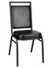 Black Vinyl on Black Vein Steel Frame Square Back Banquet Chair by Chivari CQSVB-ZF-T