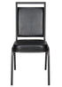 Black Vinyl on Black Vein Steel Frame Square Back Banquet Chair by Chivari CQSVB-ZF-T