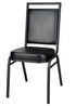 Black Vinyl on Black Vein Steel Frame Square Back Banquet Chair by Chivari CQSVB-ZF-T