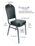 Banquet Chair - Crown | Black Vinyl on Silver Vein Frame CQCVB-ZF-T