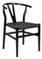 Black Wood Wishbone Chair with Black Rope Seat