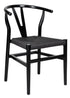 Black Wood Wishbone Chair with Black Rope Seat