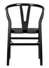 Black Wood Wishbone Chair with Black Rope Seat