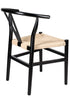 Black Wood Wishbone Chair with Natural Rope Seat