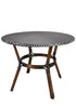 40" Round Black and White Rattan French Bistro Table