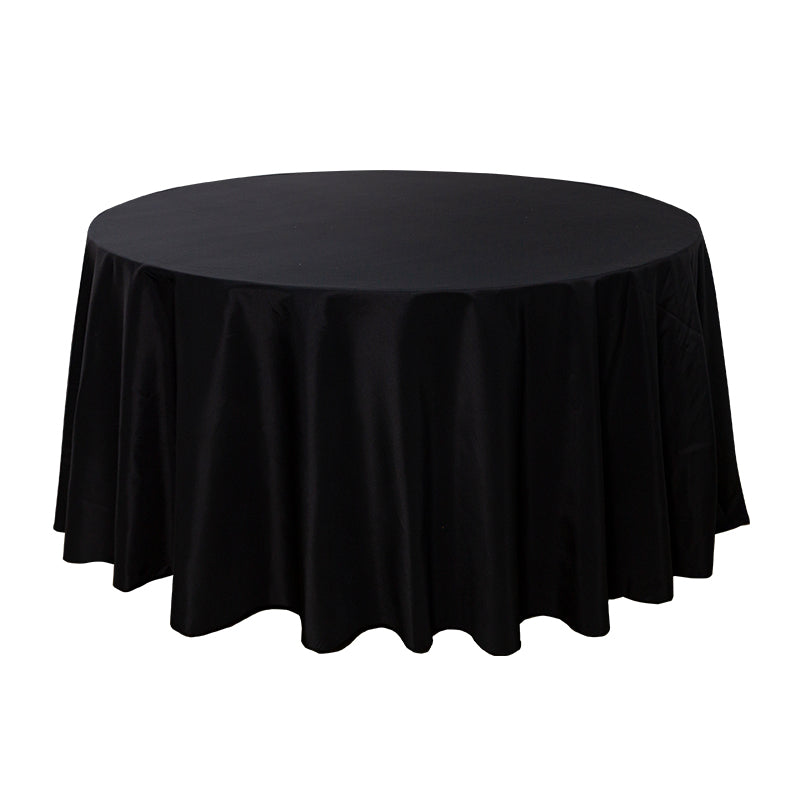 5-Pack Black Round Polyester Tablecloth 190gsm 120