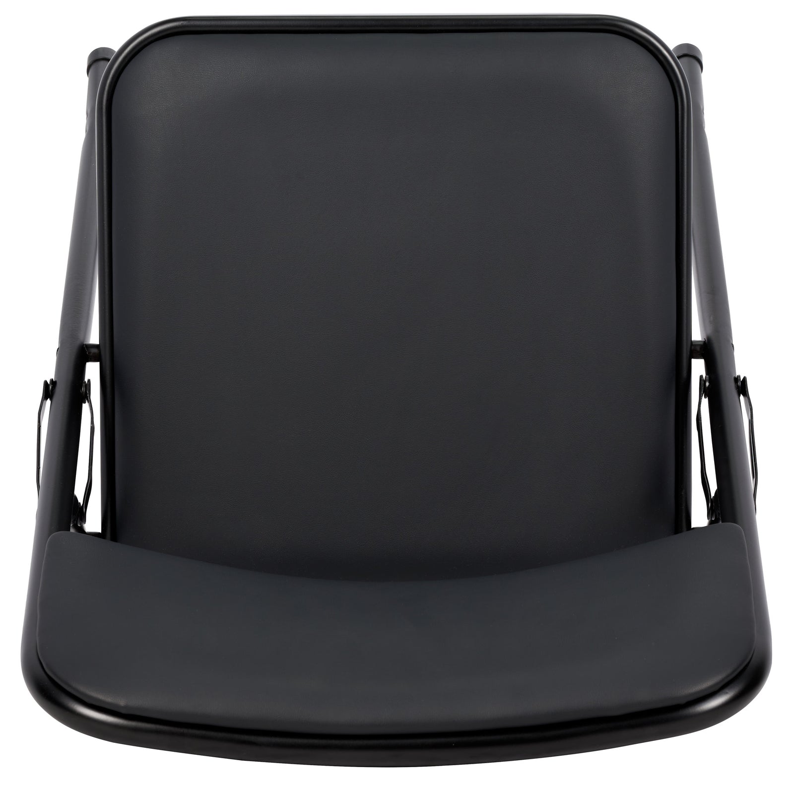 Black Metal Folding Chair with Black Vinyl Cushion (Per Chair Price Shown – Sold only in Quantities of 4)