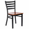 Chivari Ladder Back Restaurant Chair with Black Frame and Cherry Wood Seat CLMBWCW-ZF-KT