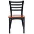 Chivari Ladder Back Restaurant Chair with Black Frame and Cherry Wood Seat CLMBWCW-ZF-KT