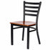 Chivari Ladder Back Restaurant Chair with Black Frame and Cherry Wood Seat CLMBWCW-ZF-KT