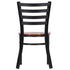 Chivari Ladder Back Restaurant Chair with Black Frame and Cherry Wood Seat CLMBWCW-ZF-KT